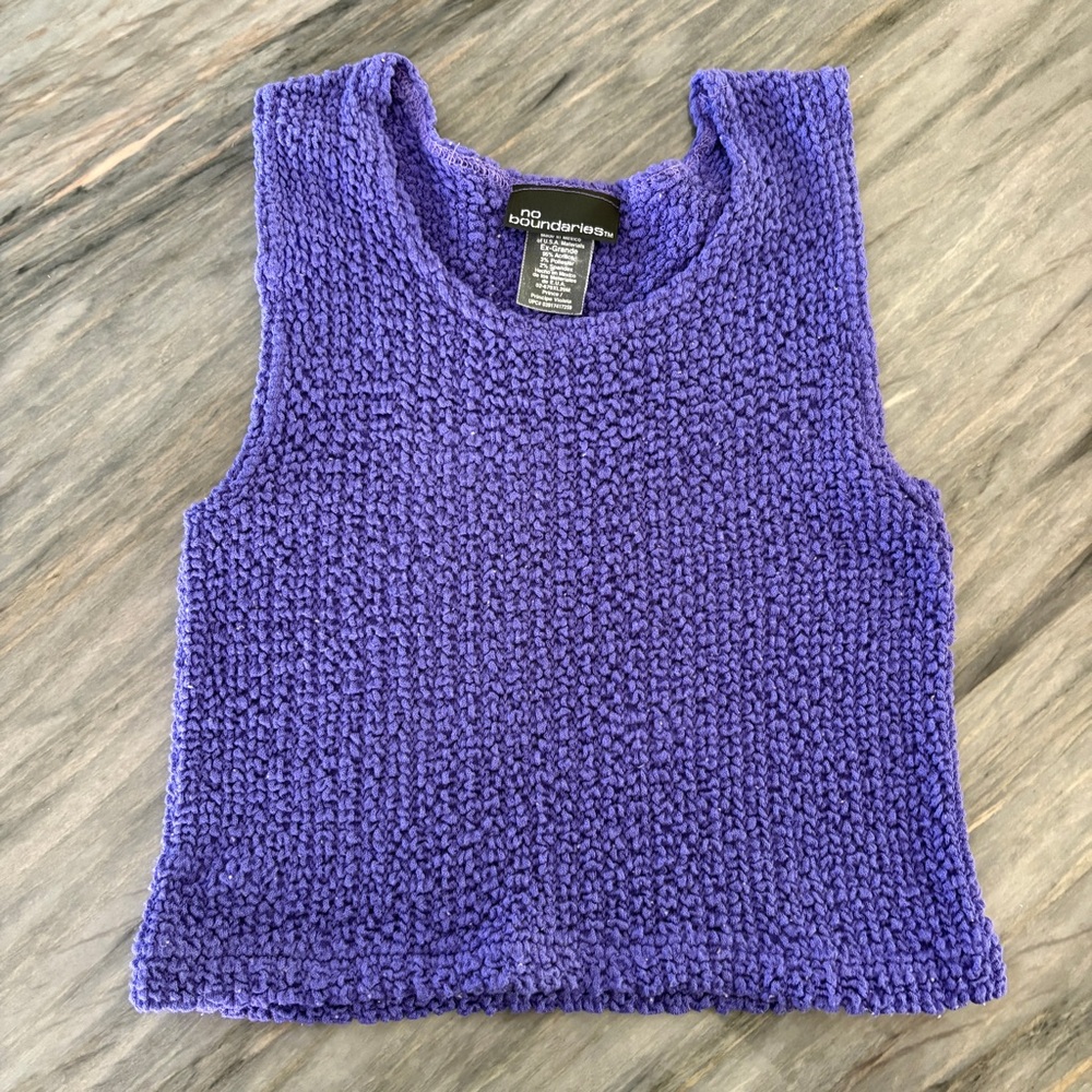 No Boundaries Vibrant Purple Periwinkle Super Stretchy Knit Top 90s Y2K